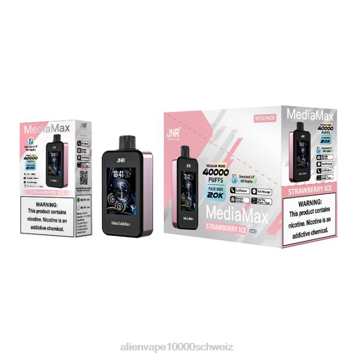 Erdbeereis- JNR vape flavours JNR MediaMax 40.000 Puff 6V6V17
